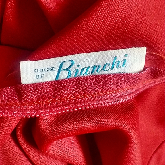 ♥️! Vintage House of Bianchi, Red Maxi Dress, Size S - Picture 6 of 7